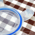 Klarer runder Plastiknahrungsmittelbehälter mit Deckel